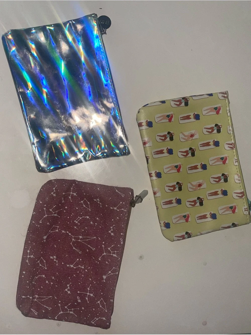 Set of 3 Zip up pouches